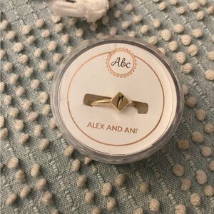 Alex and Ani Gold Initial 'r' Ring